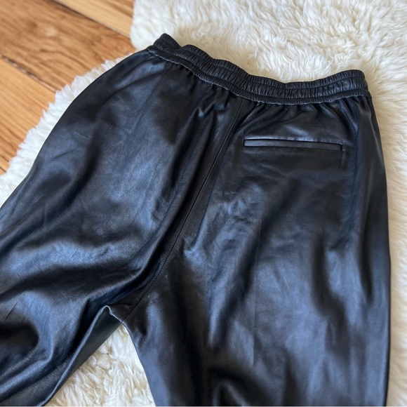 COS Black Leather Straight Leg Pants Size 6 - Picture 8 of 15